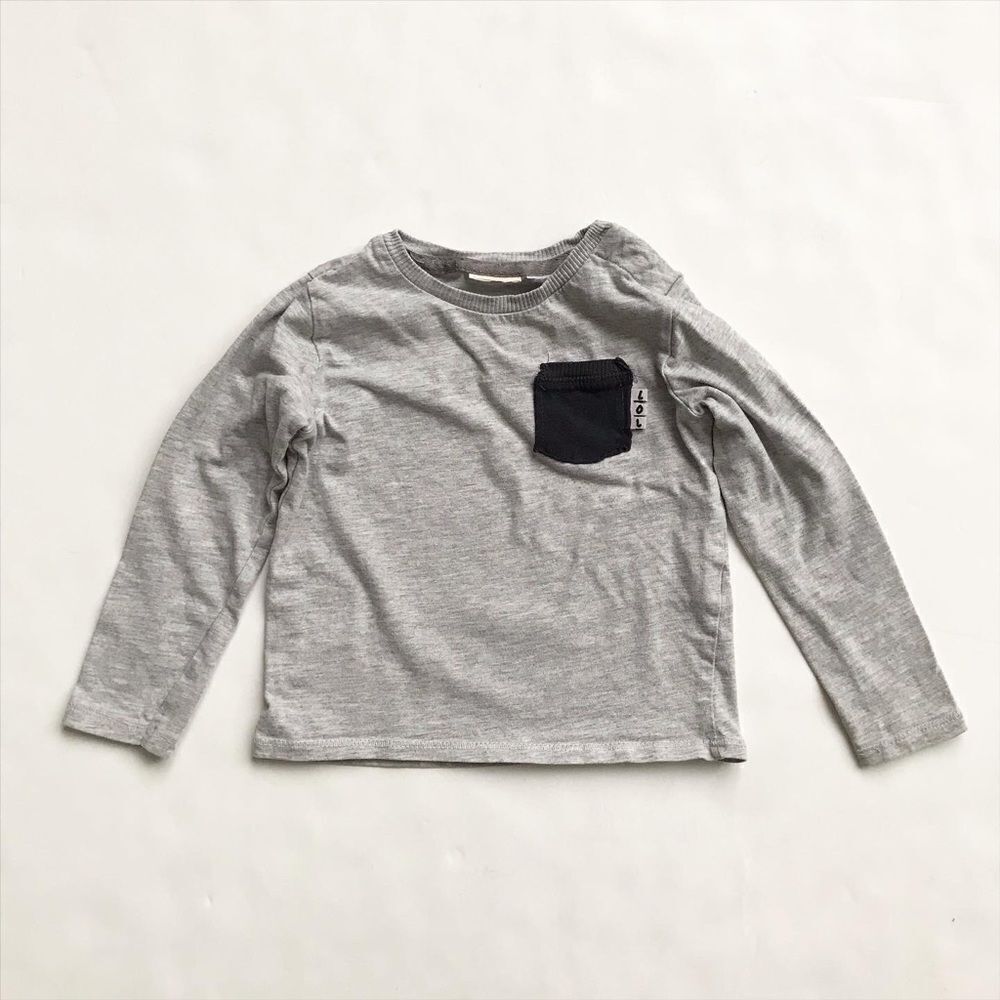 Zara grey blue long sleeve top VGUC (tag cut out)12-18 months